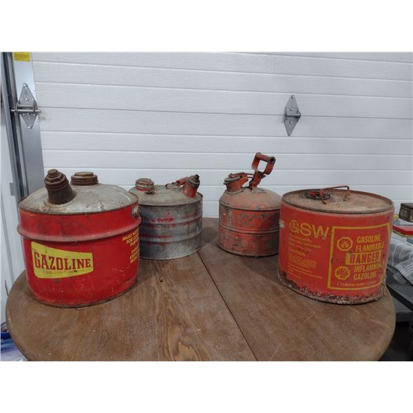 4 old Gerry cans