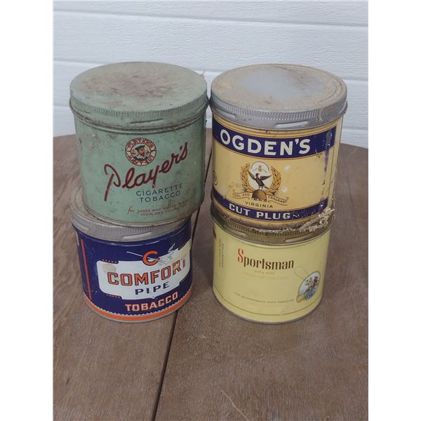 4 tobacco cans