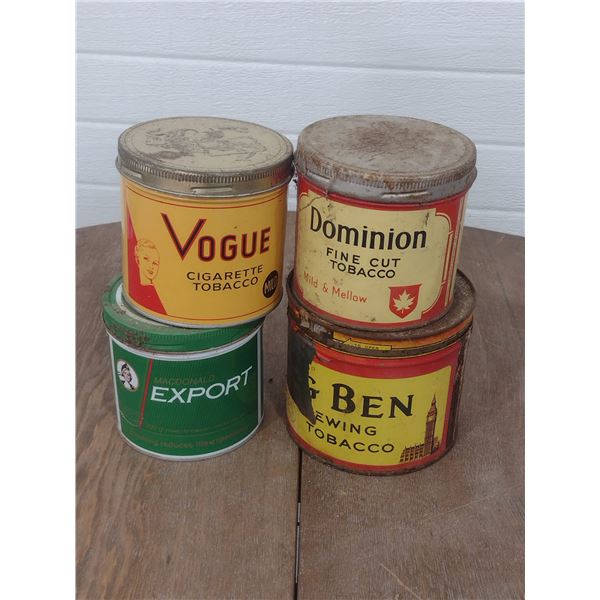 4 tobacco tins