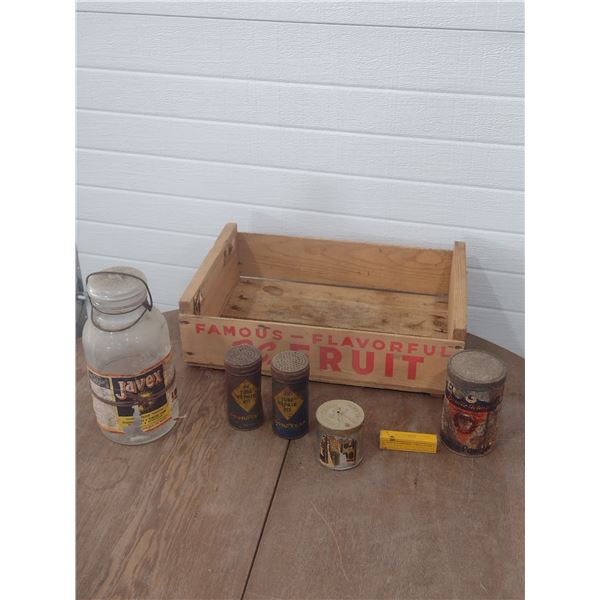 Kitchen cleaners with wooden crate