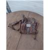 Image 1 : leather tool pouch with antique tools