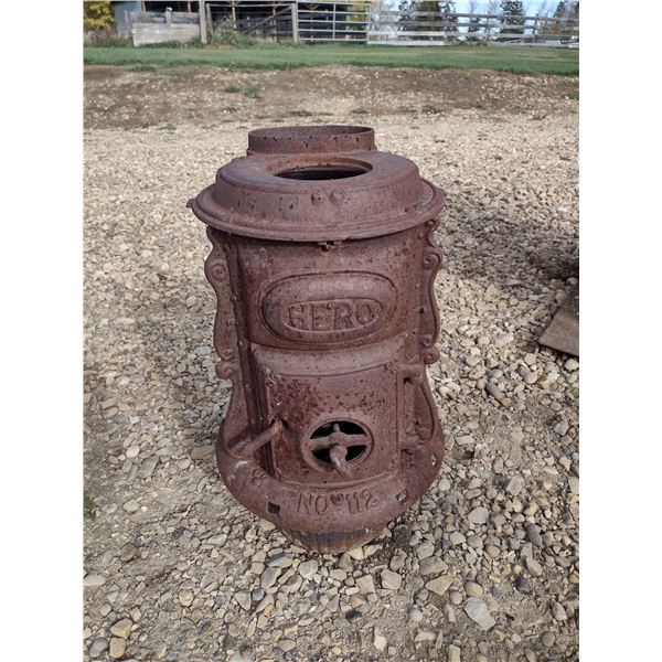 hero no 112  coal stove planter ornament
