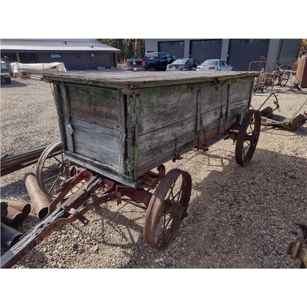 horse drawn steel wheel wagon