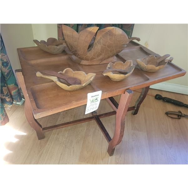 Wood Table, Carvings A