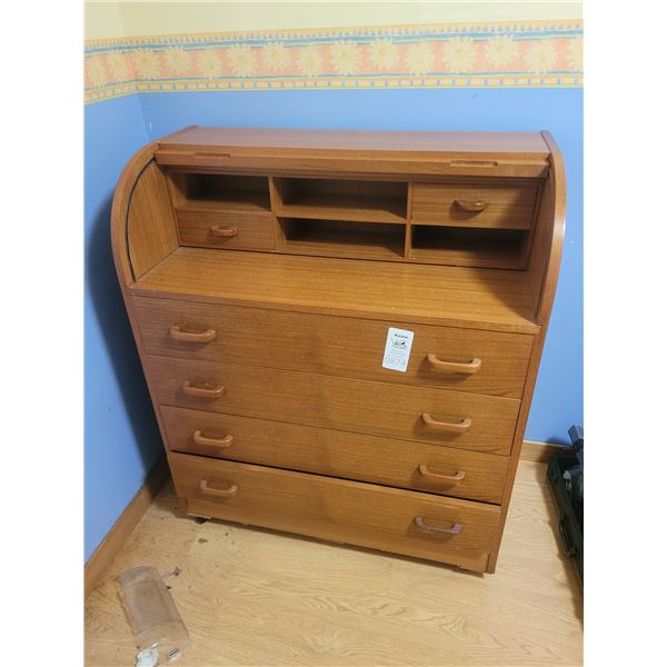 Teak Roll Top Desk C