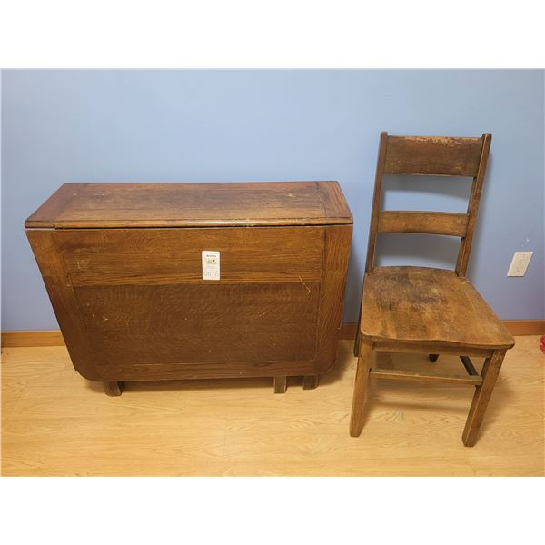 Vintage Drop Leaf Table & Chair C