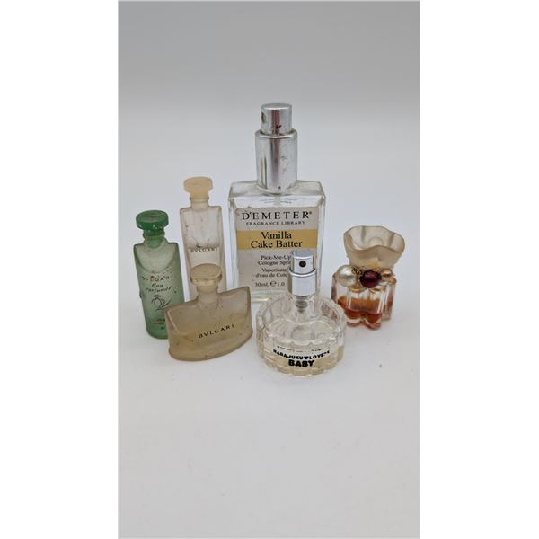 Collection of mini brand name perfumes
