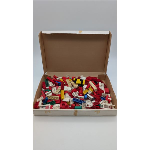Box of Vintage Lego and Faux Lego