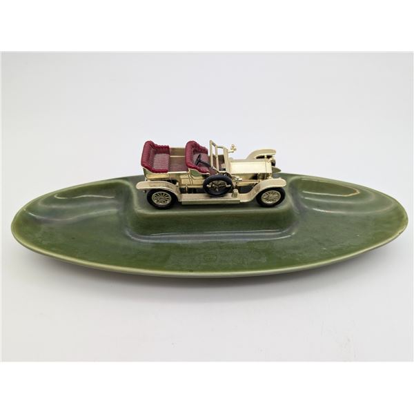 Matchbox car Mounted to a ceramic dish