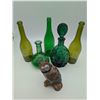 Image 1 : Green Glass Vintage bottles