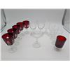 Image 1 : Assortment of Colored glassware and wine glasses
