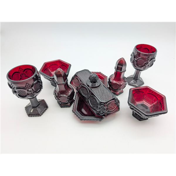 Vintage Avon Cape Cod Ruby Red Glassware