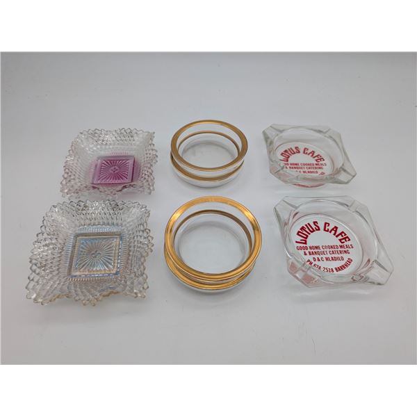 Glass Ash trays and serving dishes