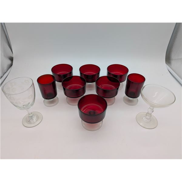 Red Glass Dishes