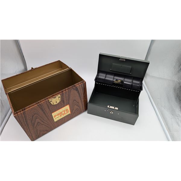 Two Tin money boxes