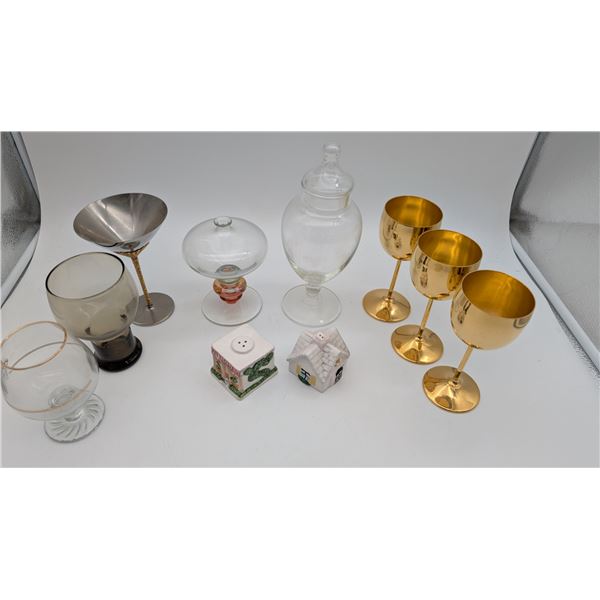 Assortment of drinking vessels