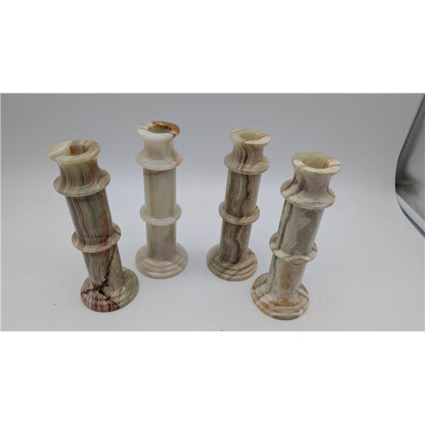 Set of Vintage Onyx Marbel Candel Holders
