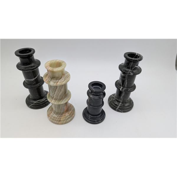 Set of Vintage Onyx Marbel Candel Holders
