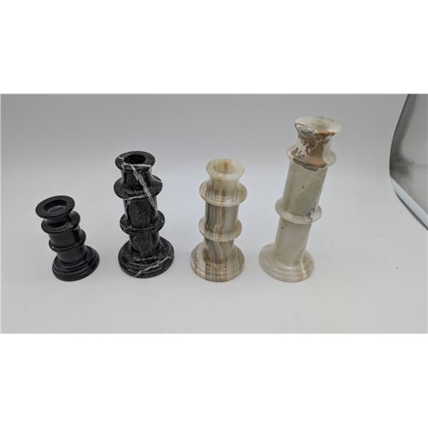 Set of Vintage Onyx Marbel Candel Holders