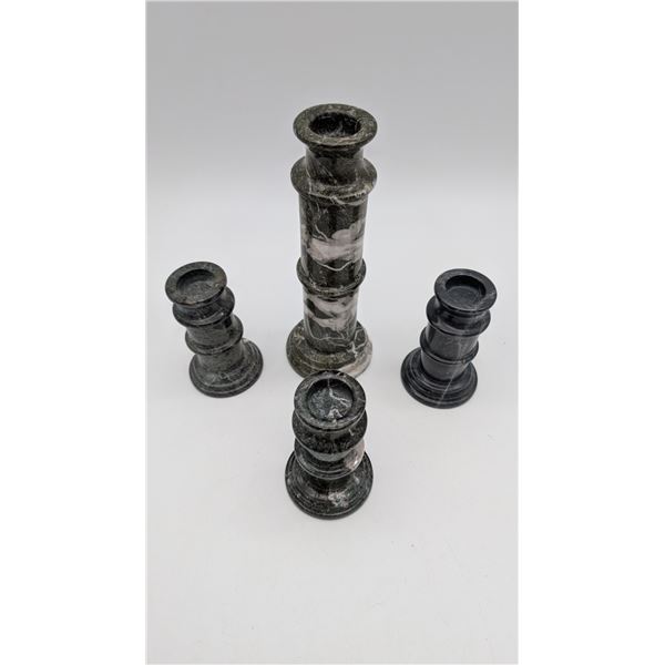 Set of Vintage Onyx Marbel Candel Holders