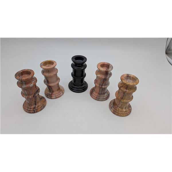 Set of Vintage Onyx Marbel Candel Holders