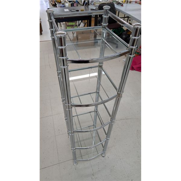Metal framed glass organizing shelf
