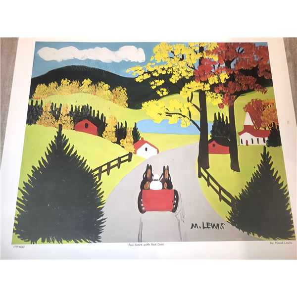 Maud Lewis "Fall Secene with Red Cart" A