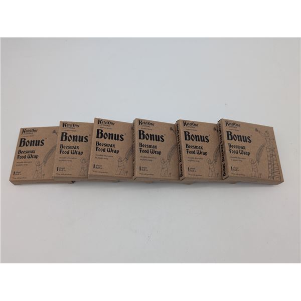 6 beeswax food wraps