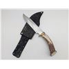Image 1 : handmade stag handled hunting knife.