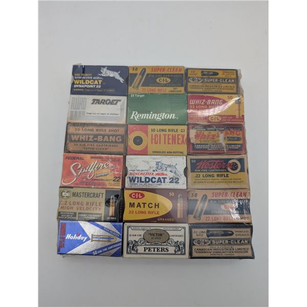 18 collectible .22 boxes (ct31)