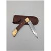 Image 1 : Brass and Redwood lockblade knife in a leather holster (ck17)