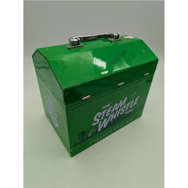 Canadian pilsner steam whistle branded metal lunch box