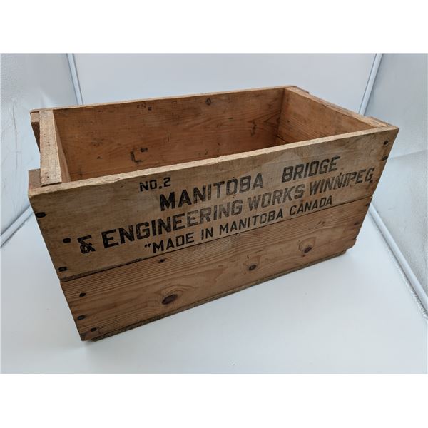 Manitoba Bridge works Wooden crate (ct31)