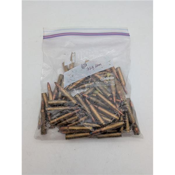 Bag of loose 223 hunting ammo (ca33)