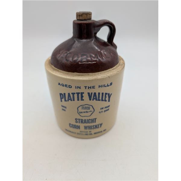 vintage McCormick Platte Valley Straight Corn Whiskey jug (ct31)