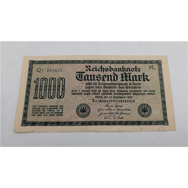 1922 1000 Mark Reichsbanknote (ct31)