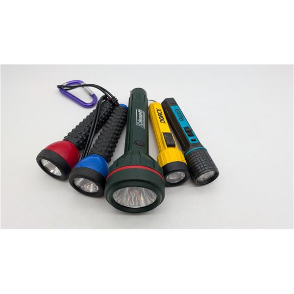 set of 5 flashlights of various brands (ca33)
