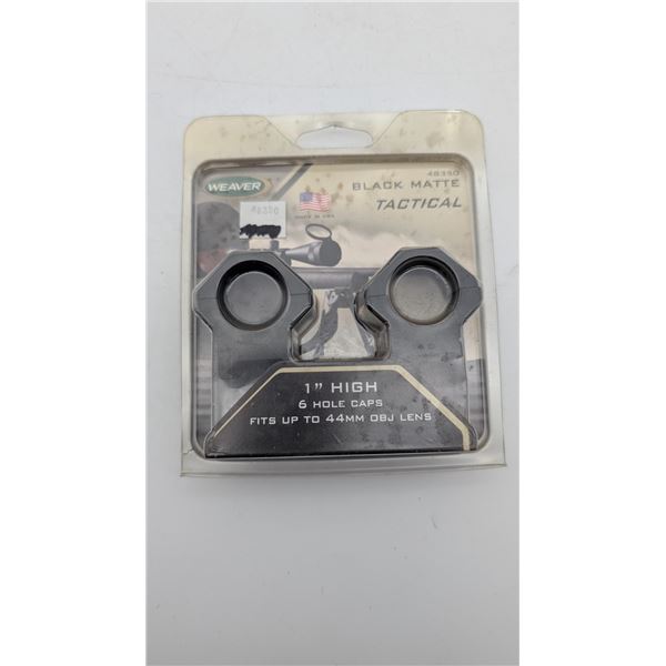 Weaver Black matte 1'' high 6 hole caps scope rings (ck17)
