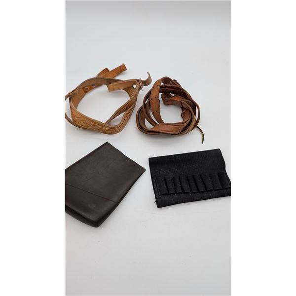 Leather gun slings, shell holder and butt boot. (ca33)