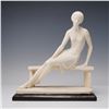 Image 1 : A. Santini Sculpture, Young Woman on a Bench