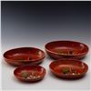 Image 1 : Set of 4 Mexican Redware Pottery Hand Painted Dishes