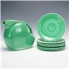 Image 1 : 7pc Fiestaware Green Jug and Plates