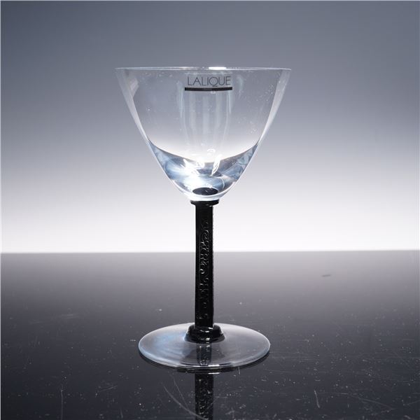 Lalique Crystal Black Phalsbourg Champagne Glass