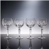 Image 1 : 4pc Crosshatched Cut Crystal Balloon Wine Glasses