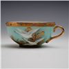 Image 3 : 8pc Japanese Porcelain Jeweled Cups and Saucers with Flying Geese