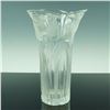 Image 1 : Clear Glass Vase with Tulip Pattern Relief