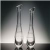 Image 1 : 2pc Kosta Glass Vases, Etched Design & Bubbled Pattern, LH 1331