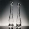Image 2 : 2pc Kosta Glass Vases, Etched Design & Bubbled Pattern, LH 1331