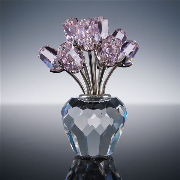 Swarovski Crystal Figurine, A Dozen Pink Roses 628343