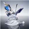 Image 1 : Swarovski Crystal Figurines, Sparkling Butterfly On Leaf